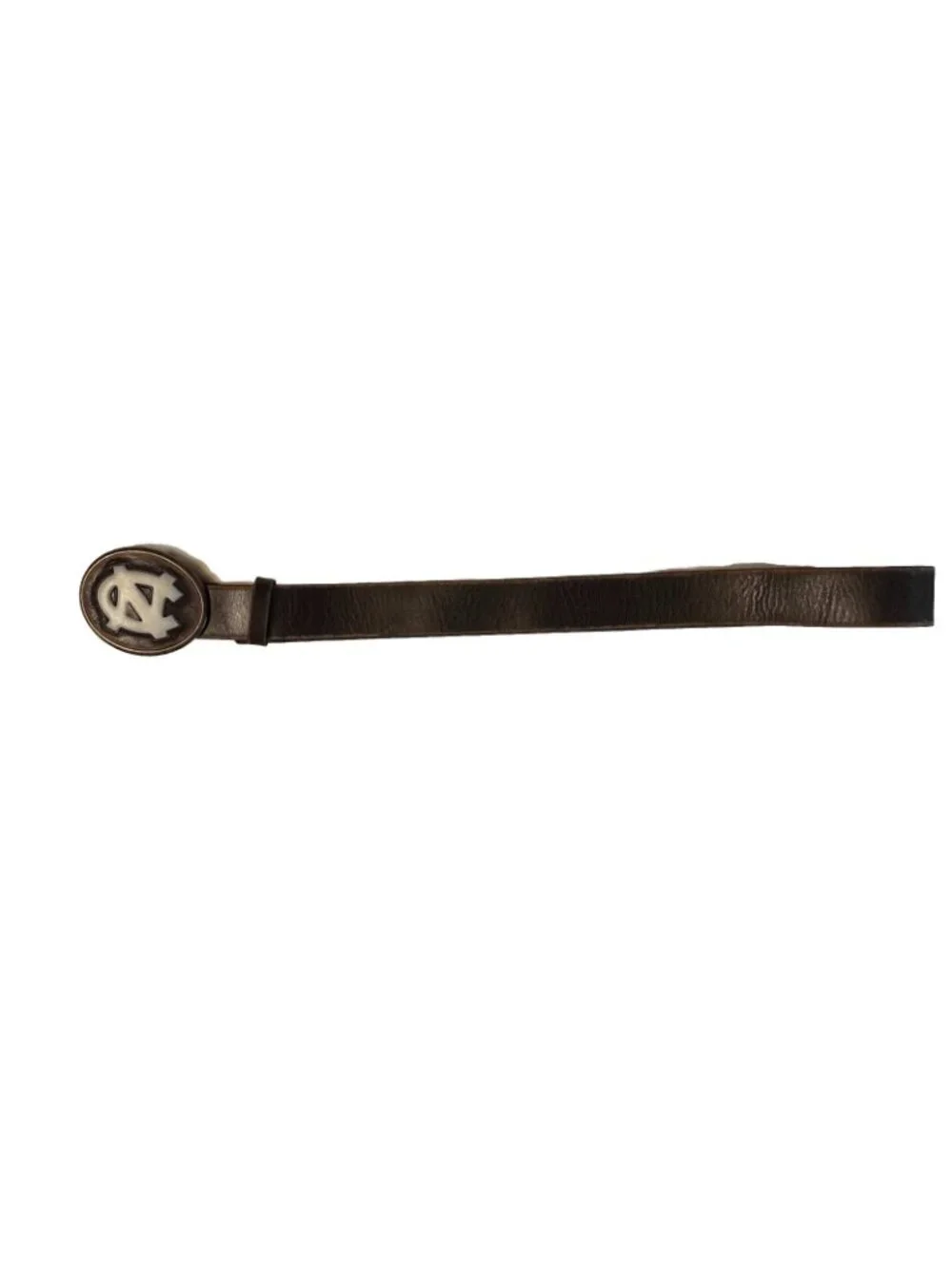 UNC Vtg Fossil Leather Belt Brass Buckle 90s Distressed